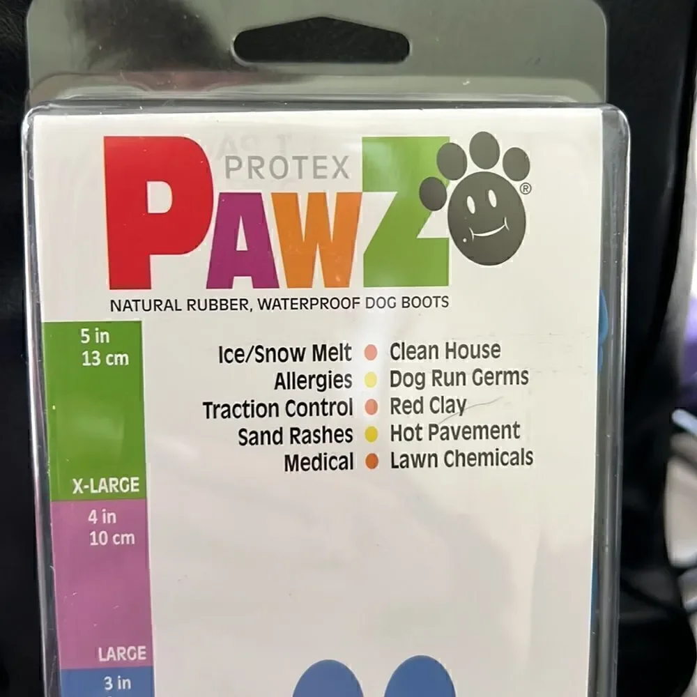 PawZ Rubber Dog Boots NEW in package Dogs Medium size paws 2.5” - 3”
